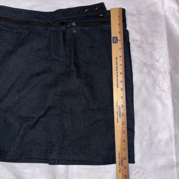 WORTH‎ NEW YORK Gray removable zipper Belt dark gray A-Line Mini Skirt Size 2 - Picture 8 of 10